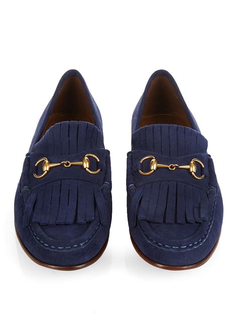 dark blue gucci loafers